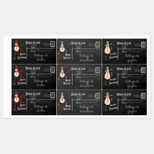 Étiquettes vintage Snowman