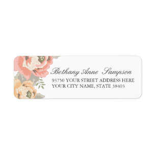 Étiquettes vintages d'adresse de retour Floral