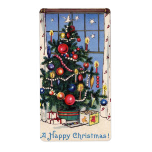 Étiquettes vintages d'arbre de Noël