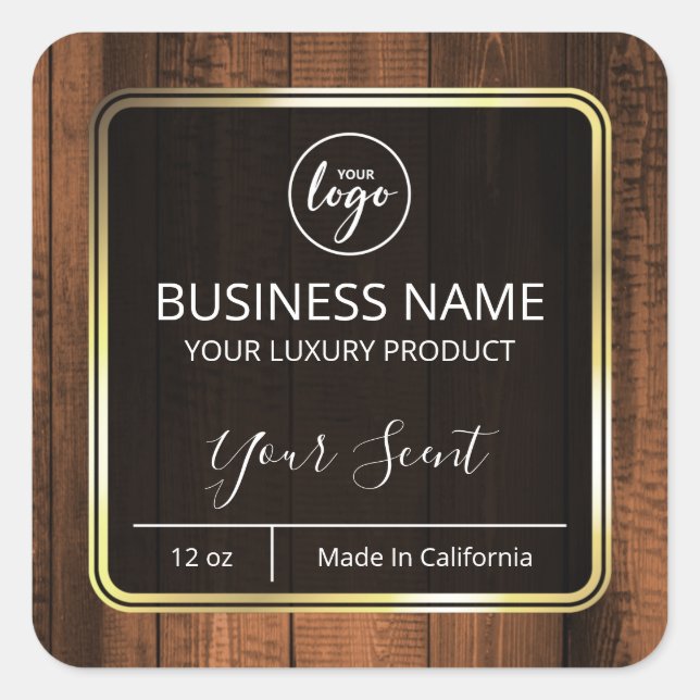 Étiquettes vintages de bougie en bois (Devant)