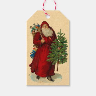 Étiquettes vintages de cadeau de Noël du père n