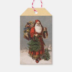 Étiquettes vintages de cadeau de Noël du père n