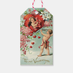 Étiquettes vintages de cadeau de Valentine