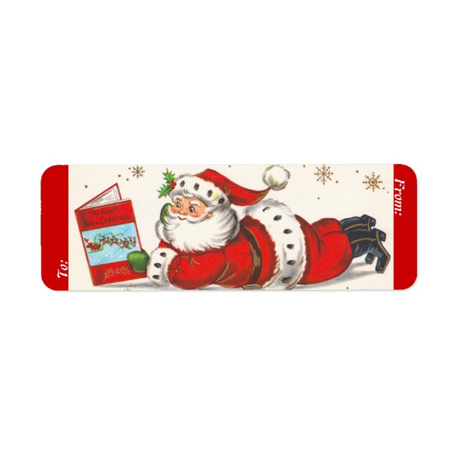 Étiquettes vintages de Noël Père Noël (Devant)