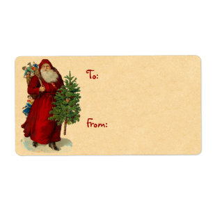 Étiquettes vintages de Noël Père Noël