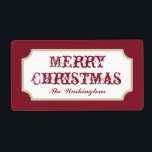 Étiquettes vintages de Noël rouge<br><div class="desc">Personnalisez ces étiquettes de Noël vintages en rouge profond en changeant le nom. Utilisez ces étiquettes de Noël rouges classiques pour les cadeaux de Noël, les étiquettes cadeaux, les faveurs de fête, l'artisanat, Noël, les fêtes, la cuisine, les contenants de nourriture, les bonbons de Noël, les biscuits de Noël, les...</div>