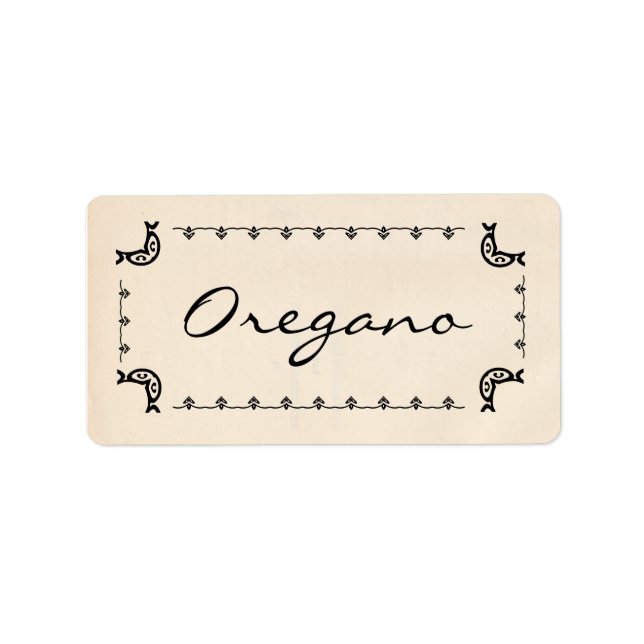 Étiquettes vintages d'Oregano (Devant)