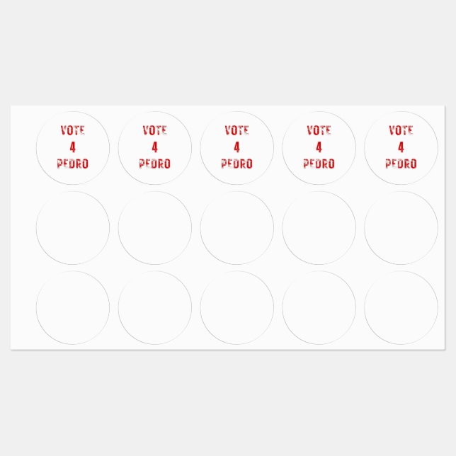 Étiquettes vote Pedro Napoleon drôles texte d'élection (Feuille)