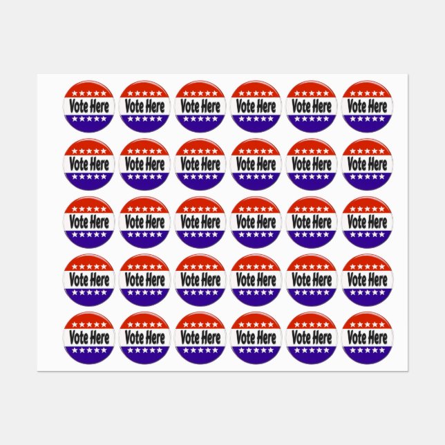 Étiquettes Votez ici (Feuille)