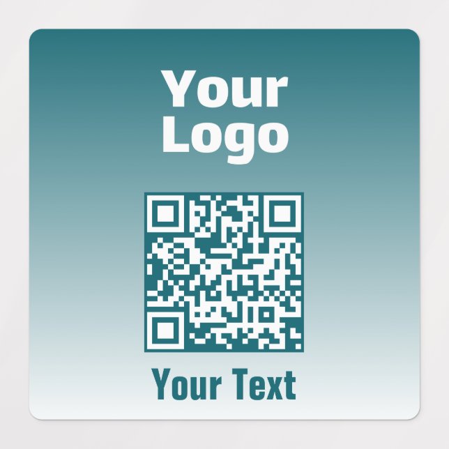 Étiquettes Votre logo avec code QR modifiable et Ombre de dég (Design 1)