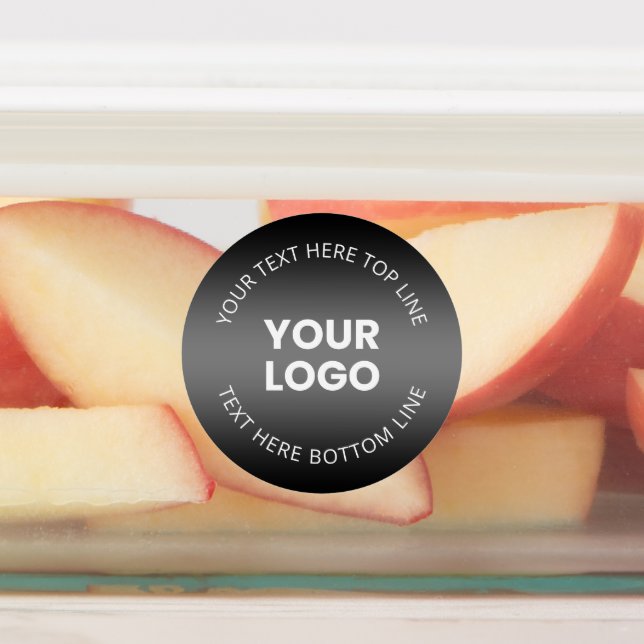 Étiquettes Votre logo avec dégradé noir et blanc modifiable (Apposé)