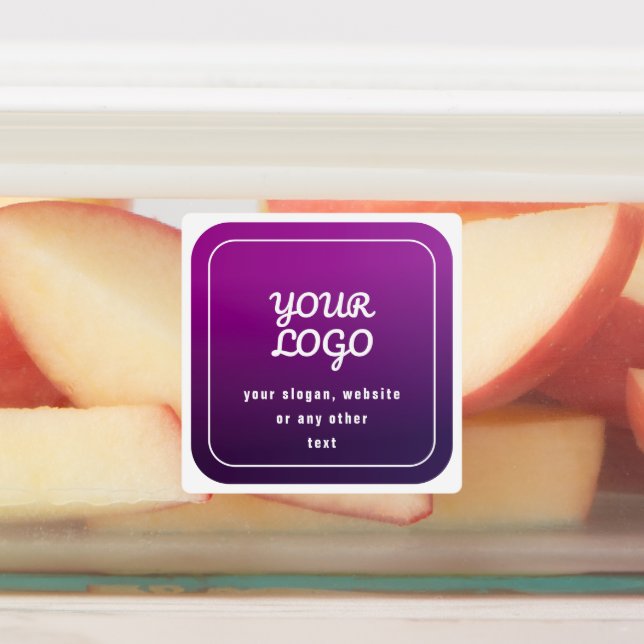 Étiquettes Votre logo et lumière élégante à Ombre violet fonc (Apposé)