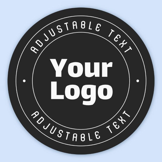 Étiquettes Votre logo et modèle de texte modifiable | Noir et (Créateur téléchargé)