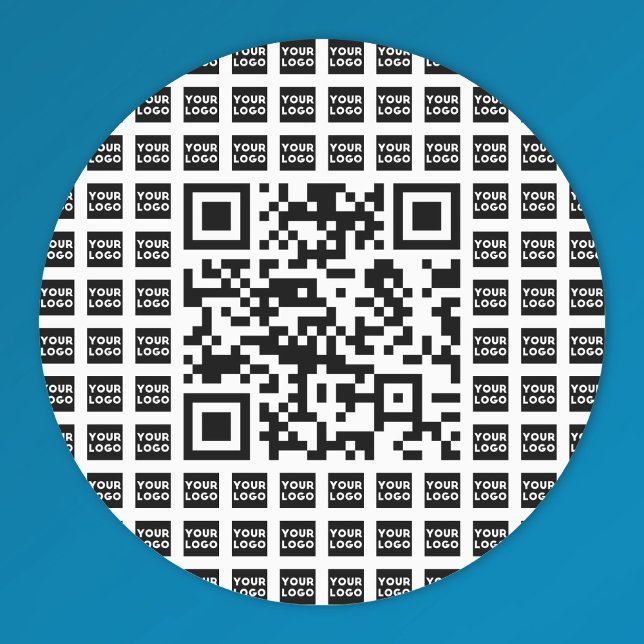 Étiquettes Votre logo/image en mosaïque et code QR | Étanche (Créateur téléchargé)