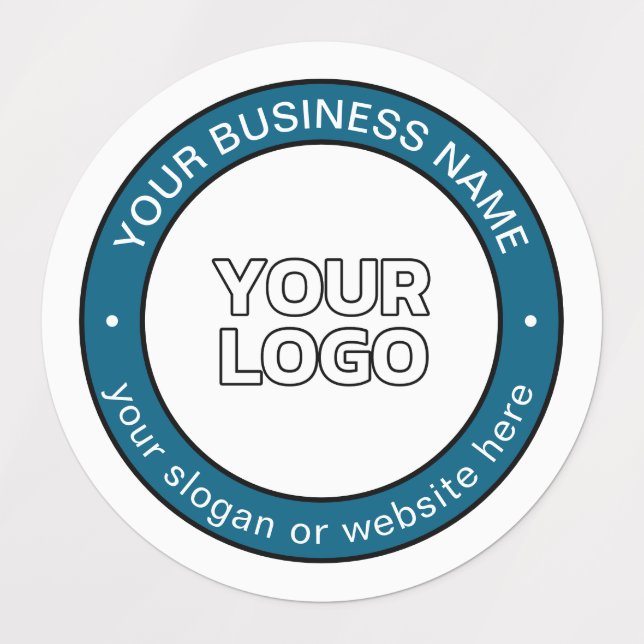 Étiquettes Votre logo ou conception & texte circulaire | Étan (Design 1)