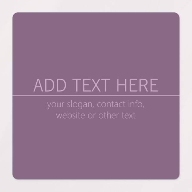 Étiquettes Votre marque ou nom commercial Modern Purple Mauve (Design 1)