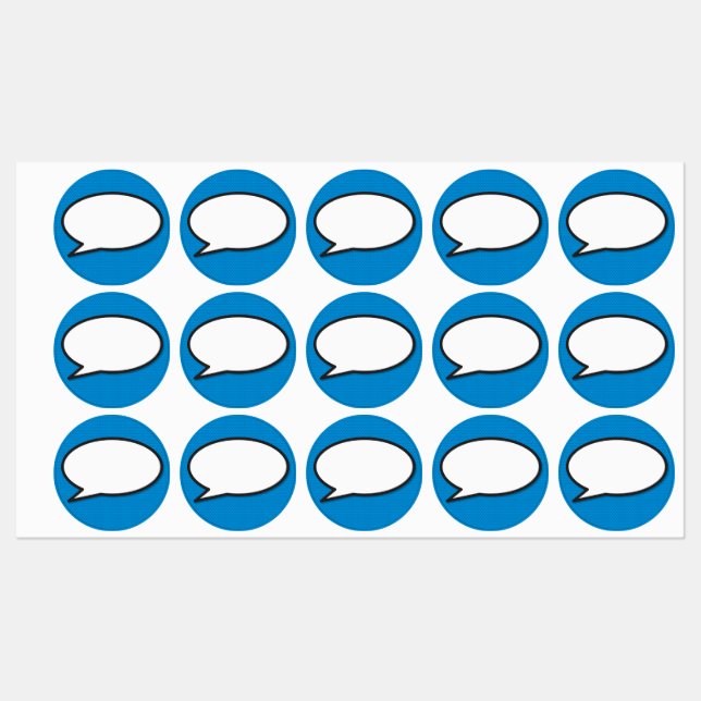 Étiquettes Votre message bulle de dialogue Fun rétro bande de (Feuille)