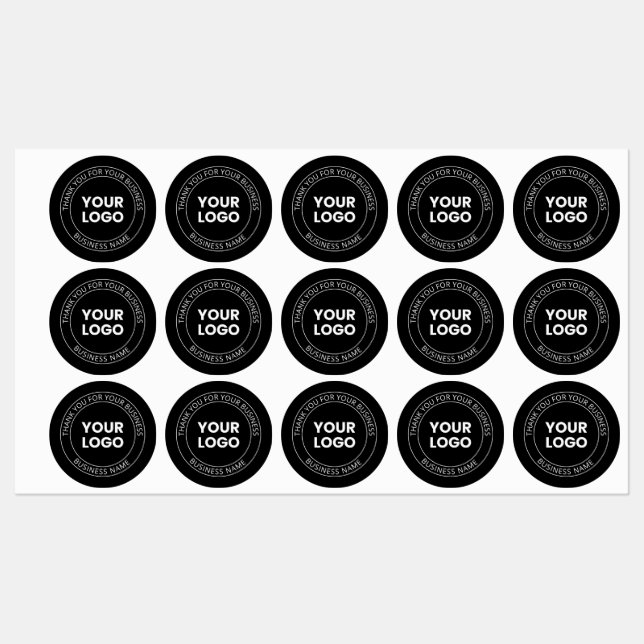 Étiquettes Votre propre logo et message modifiable Merci (Feuille)