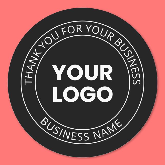 Étiquettes Votre propre logo et message modifiable Merci (Créateur téléchargé)