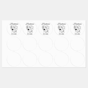 Étiquettes Weimaraner Art en ligne minimaliste marque personn
