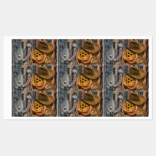 Étiquettes Western Horseshoe Cowboy Hat Lasso