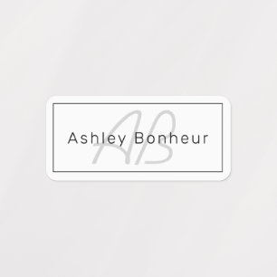 Étiquettes White Grey et Black   Cool Name & Monogram