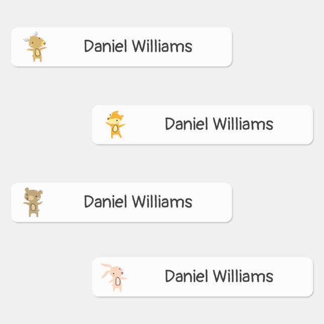 Étiquettes Woodland Animaux École Nom de la garderie (Groupe)