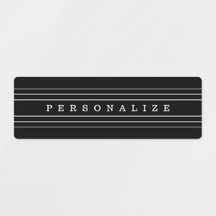 Étiquettes Your Custom Text & Modern Stripes Black & White