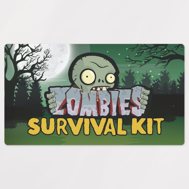Étiquettes Zombies Survival Kit Party (Design 2)