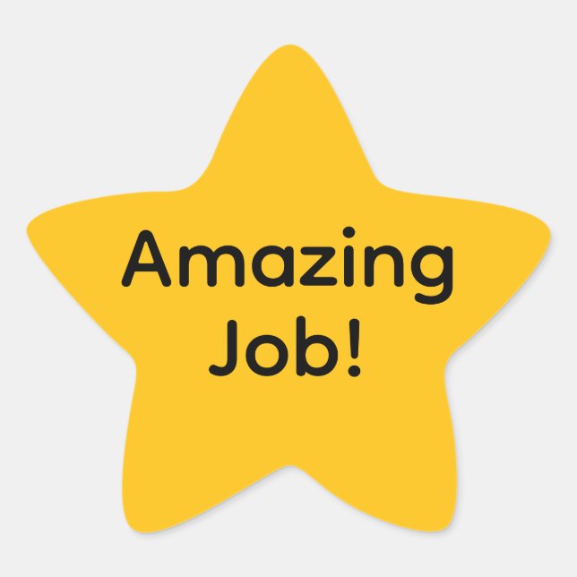 Étoile Amazing Job Star Sticker Student Reward Teacher  (Devant)