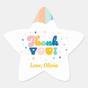 Étoile Arc-en-ciel de fête d'anniversaire amusant Sticker