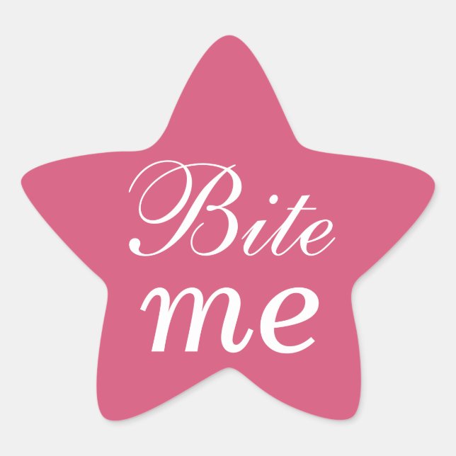 Étoile Bite Me Star Sticker - Rose (Devant)