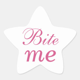 Étoile Bite Me Star Sticker - Rose & Blanc