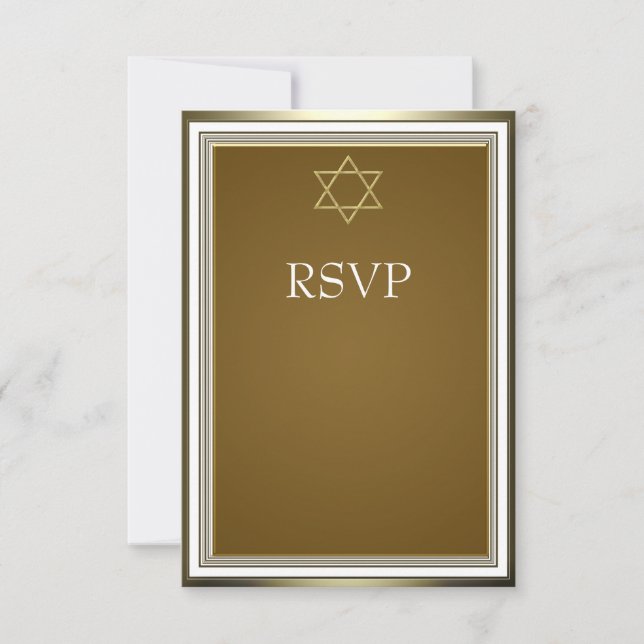 Étoile blanche de David Bar Mitzvah RSVP (Devant)