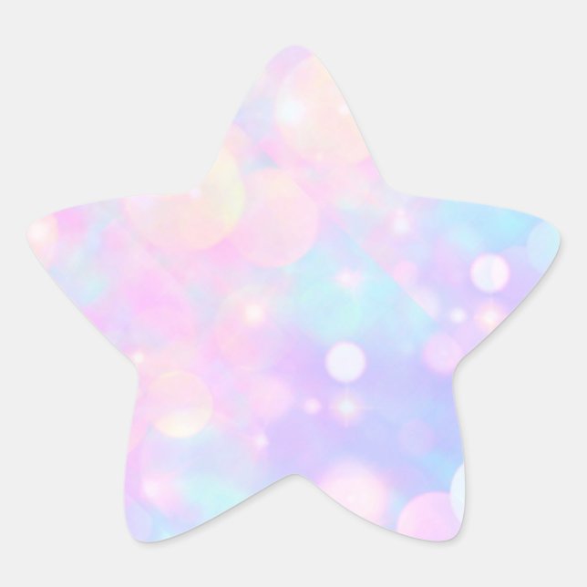 Étoile Boules Pastel sur Sticker Rose Star (Devant)
