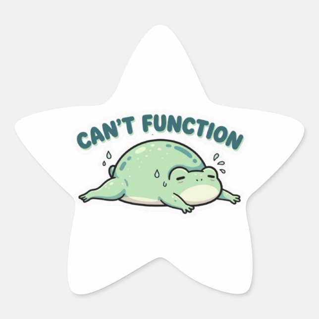 Étoile Can’t Function Frog Sticker Cute Exhausted Frog Fu (Devant)