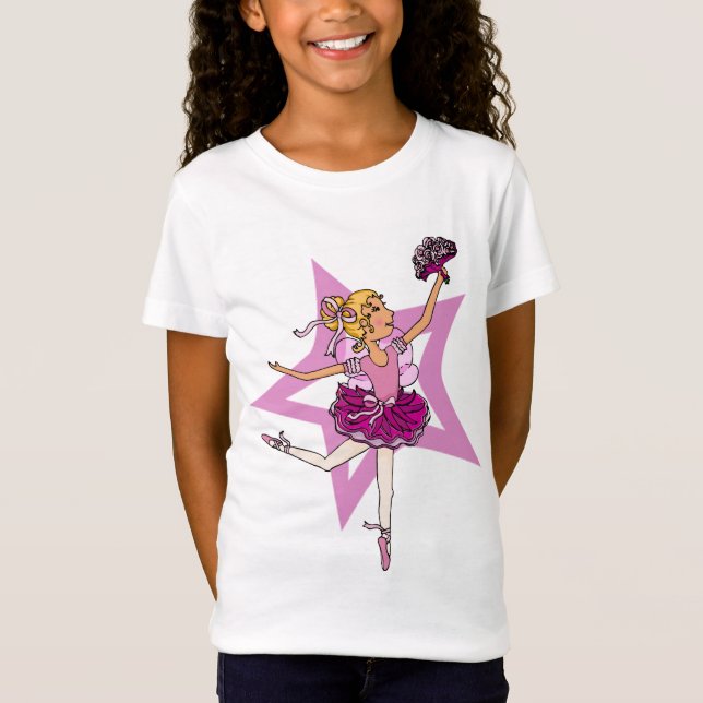 Étoile de ballerine en rose avec haut à volants et (Devant)