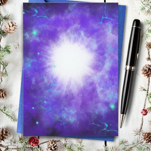 Étoile de Bethlehem budget personnalisé (Christmas star modern abstract religious personalized holiday greetings card)