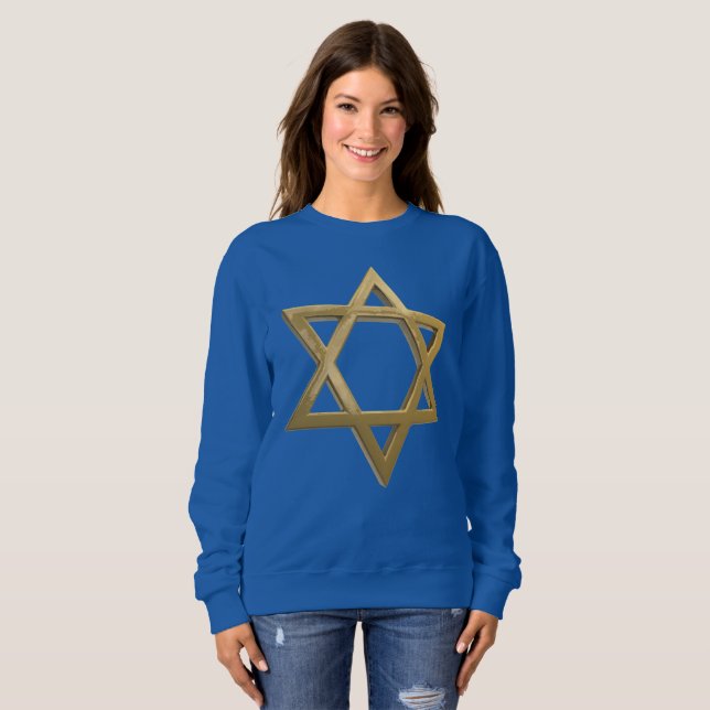 étoile de chanoukka or de david womens sweatshirt (Devant entier)