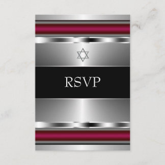 Étoile de David Bar Mitzvah RSVP noir rouge