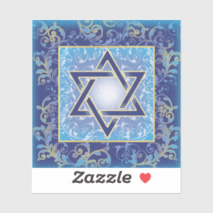 Étoile de David Blue Gold Sticker