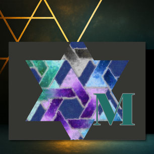 Étoile de David Damask Carte de remerciements Mono