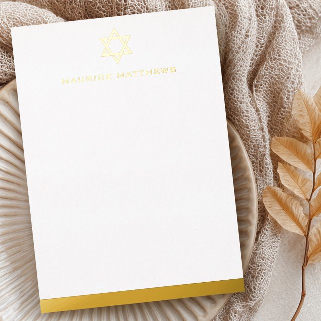 Etoile de David masculine nom frontière carte plat (Star of David masculine name border flat foil card
)