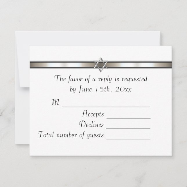 Étoile de David RSVP de n'importe quelle couleur (Devant)