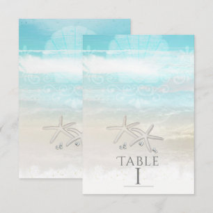 Étoile de mer blanche de plage Numéro de table élé