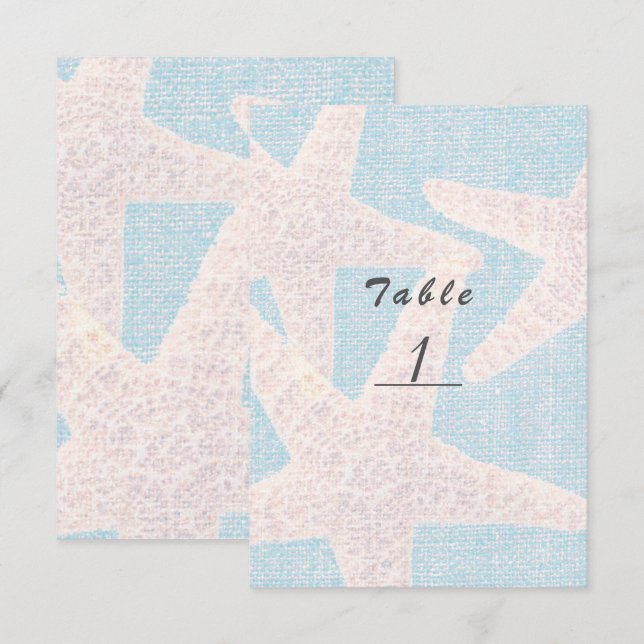 Étoile de mer blanche et numéro de table de plage  (Devant / Derrière)
