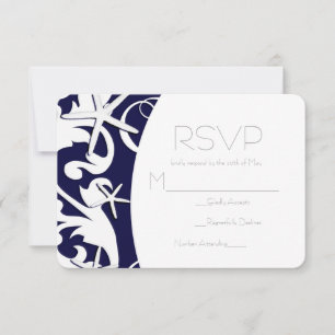 Étoile de mer blanche Marine Élégant Mariage RSVP