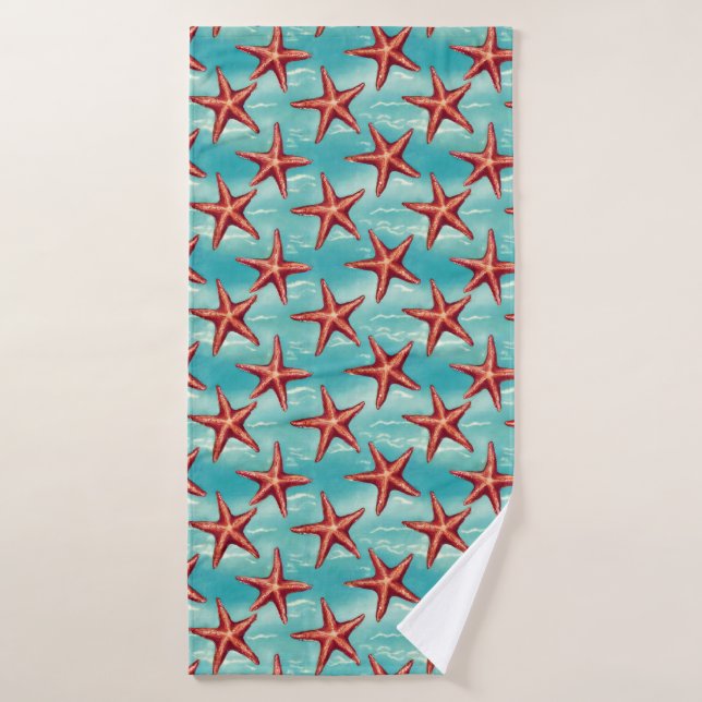 Étoile de mer bleue aquatique (Serviette de bain)