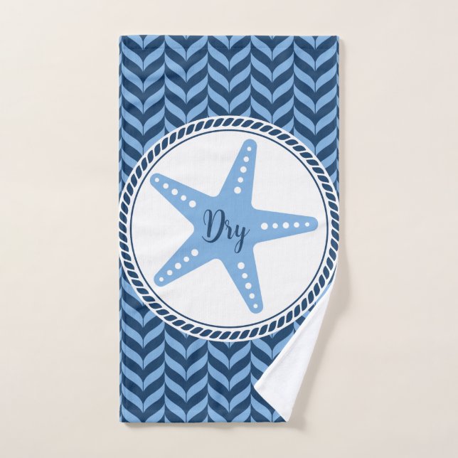 Étoile de mer bleue marine côtière  (Serviette à main)