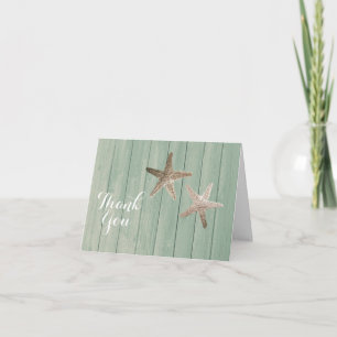 Étoile de mer dorée & Bois Élégante Plage Merci